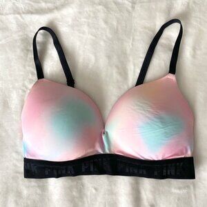 Victoria's Secret PINK Wear Everywhere wireless push-up bra sunset tie-dye 34B